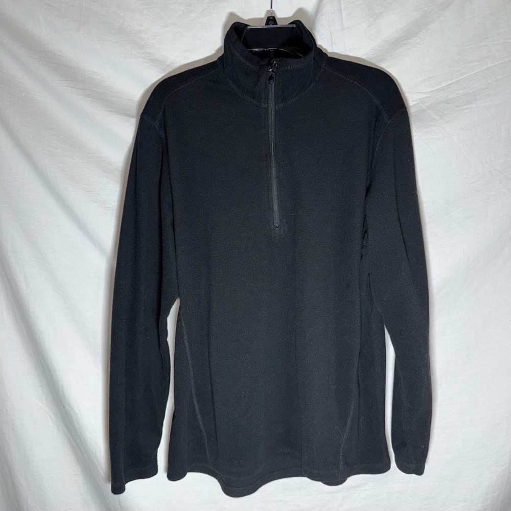 Eddie Bauer Mens Black 1/4 Zip Fleece Pullover Size XL Gorpcore Minimalist
